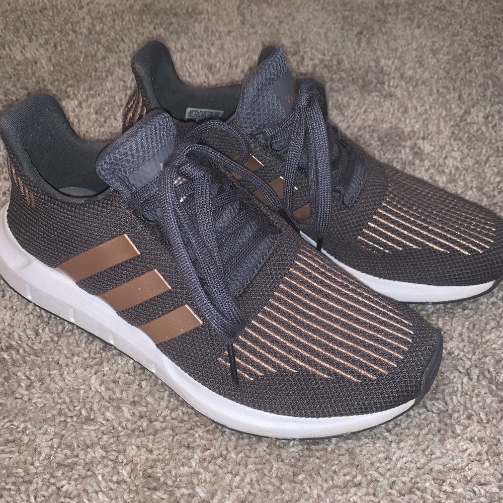 Adidas Tennis Shoes-Gray and Gold